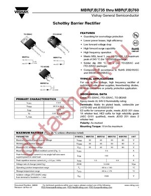 MBRB745HE3/81 datasheet  